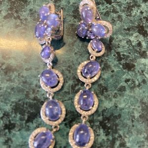 Tanzanite earrings with certification